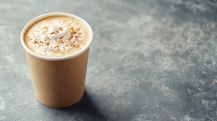A warm beverage with creamy foam on top.