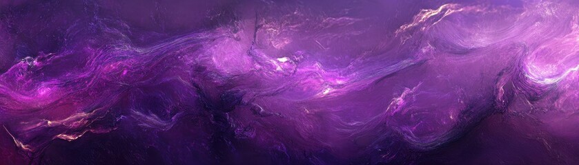 Abstract cosmic clouds in vibrant purple and dark hues.