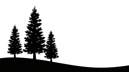 Elegant pine tree outlines creating a minimalist forest design for stunning holiday invitations