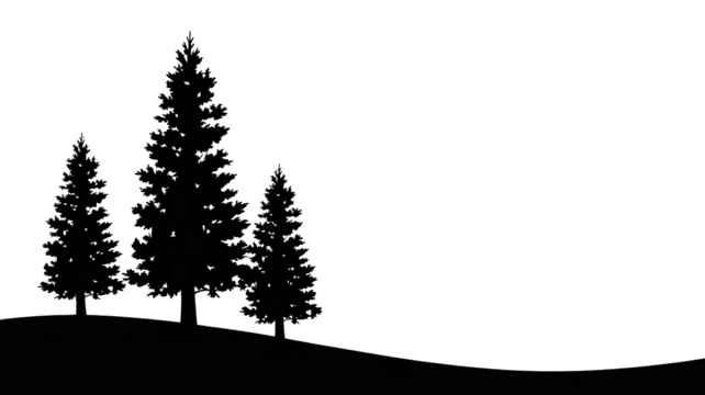 Elegant pine tree outlines creating a minimalist forest design for stunning holiday invitations