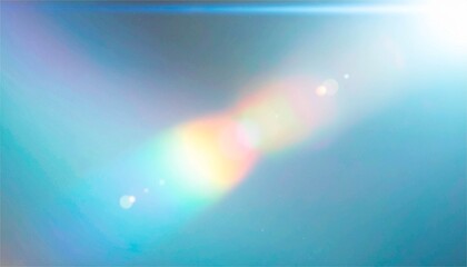 Fototapeta premium Bright Anamorphic Lens Flare Effect Overlay on Blue Background