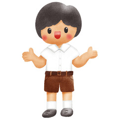 Watercolor student, children.  illustration