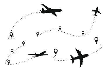 Airplane path or route vector
