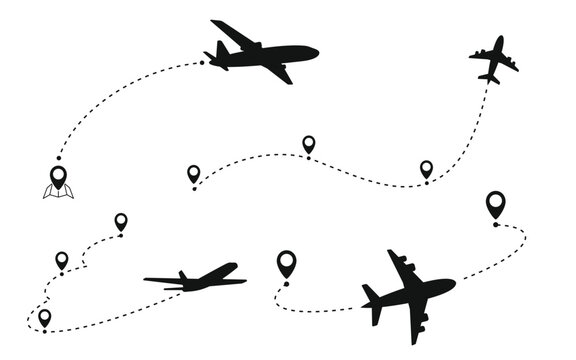 Airplane path or route vector

