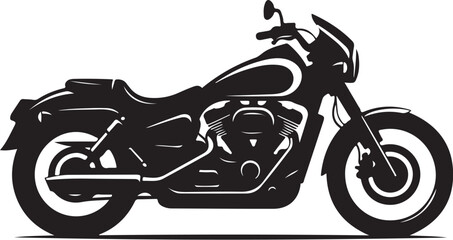 Obraz premium Classic cruiser motorcycle silhouette vector illustration.