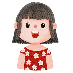 Watercolor student, children.  illustration