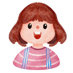 Watercolor student, children.  illustration