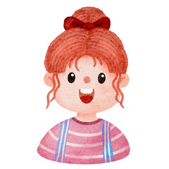 Watercolor student, children.  illustration