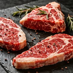 Obraz premium raw meat on a wooden board