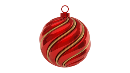 Striking red holiday ornament with gold accents ready to bring festive cheer to your designs