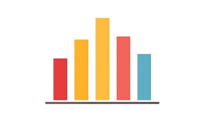 Colorful Bar Chart Illustration for Data Visualization and Analysis.