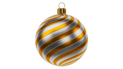 Striking gold and silver Christmas bauble radiating festive elegance and modern holiday charm