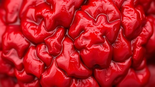 foray. Close-up of deep red wrinkled chili texture showing rich color variations and organic details. menu design, packaging mockups, designed for food delivery and cloud-kitchen brand materials.