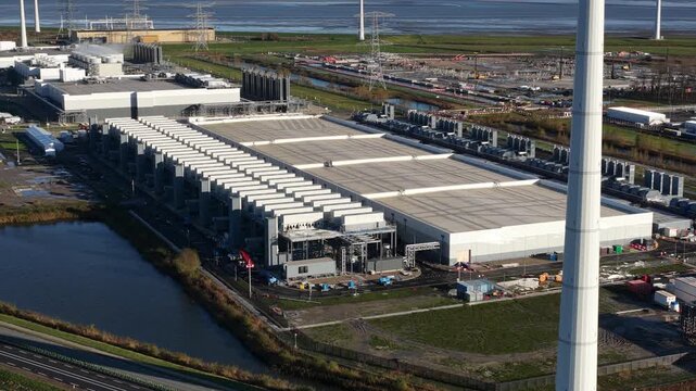 Super large computing center expansion in Eemshaven, Netherlands, built to meet the massive digital demand for cloud services, AI, and high-performance GPU technology in Europe.