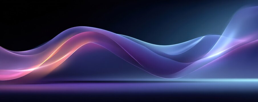 Abstract blue and purple gradient background with smooth waves for modern design and digital art