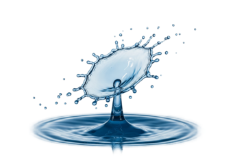 Stunning water drop collision creates beautiful splash, perfect for clean energy, health, and nature concepts, a vibrant and dynamic element for your designs