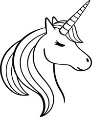 Unicorn startup logo silhouette isolated on transparent background