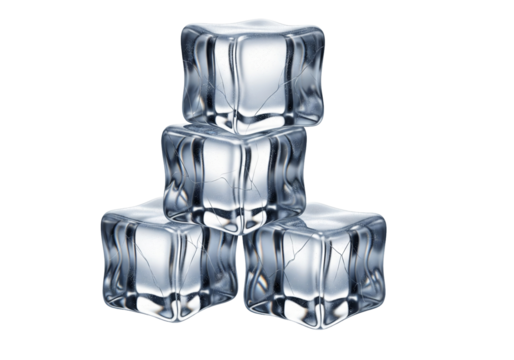 Refreshing ice cubes stacked in a pyramid for chilling drinks and beverages, perfect for summer coolers, cocktails, and product shots to add a cool, crisp vibe
