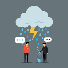 Lightning Rain and Two Confused People Talking