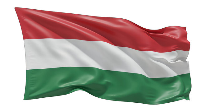 Waving hungarian flag with red, white, and green horizontal stripes, nation, travel, europe