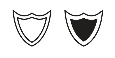 Fototapeta premium Shield icons with simple flat and thin stroke style