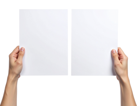  Hands Holding Blank A4 Paper with Soft Natural Lighting