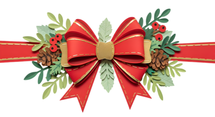 christmas holly with red bow