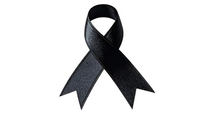 Black ribbon mourning symbol grief remembrance sorrow loss death funeral sympathy condolences dark color support awareness,