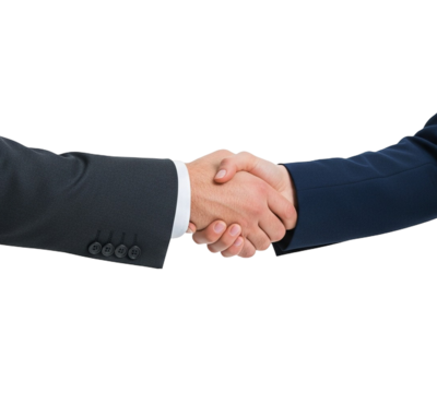 Two businessmen shaking hands