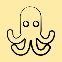 Icon octopus. Pirates theme elements. Icon in hand drawn style.