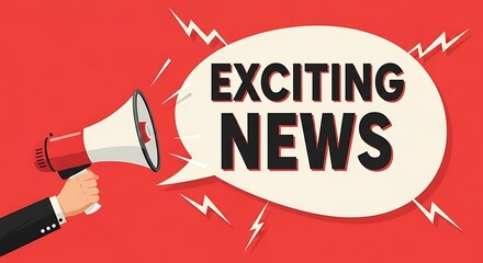 Megaphone Announcing Exciting News announcement speech bubble