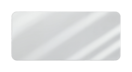 Blank metallic rectangle with rounded corners and light reflection effects