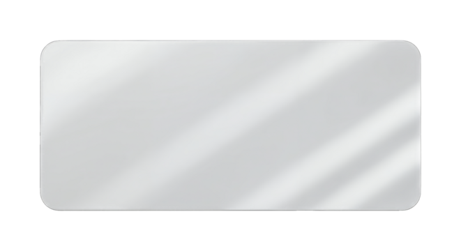 Blank metallic rectangle with rounded corners and light reflection effects