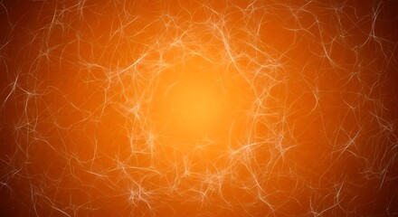 Orange Background with Abstract White Fibrous Texture