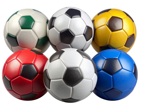 Minimalist Modern Soccer Balls Set with Flat-Lay Styling - Powered by Adobe