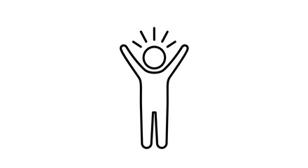 Person Icon Celebrating with Arms Raised silhouette