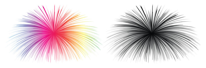 Obraz premium Abstract burst vector illustration colorful and monochrome design element EPS vector