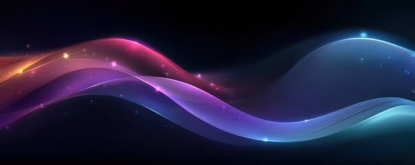 Abstract blue and purple gradient waves create smooth flowing energy for digital design