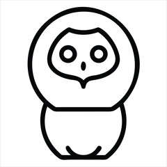 Obraz premium Simple line art icon of nesting doll matryoshka toy folk souvenir russia traditional russian art outline drawing vector illustration isolated