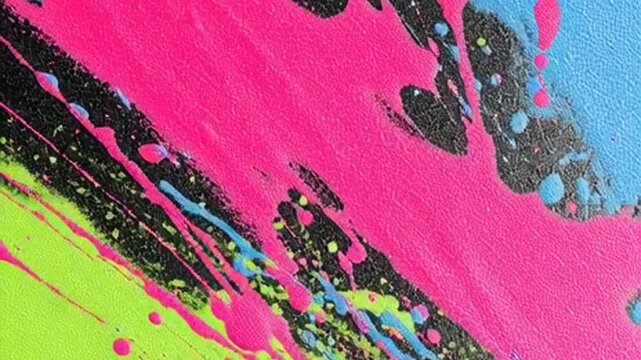 Vibrant splatters create abstract expressionism artwork