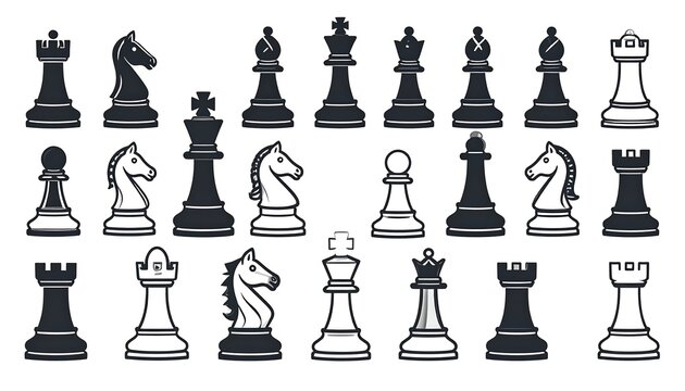 Chess Pieces Set - Hand-Drawn Vector Illustration for Strategy Games. - Powered by Adobe