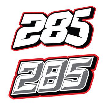race number 285 logo template vector