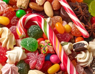 Colorful Candy Assortment - A Sweet Delight for the Senses.