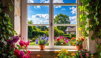 balcony with flowers