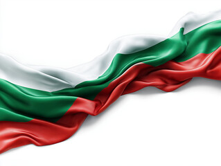 Bulgarian Flag Waving on White Background 