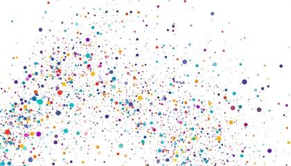 Colorful Confetti Explosion on White Background - A Festive Celebration.
