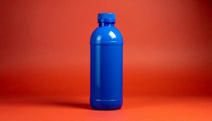 blue bottle with red liquid