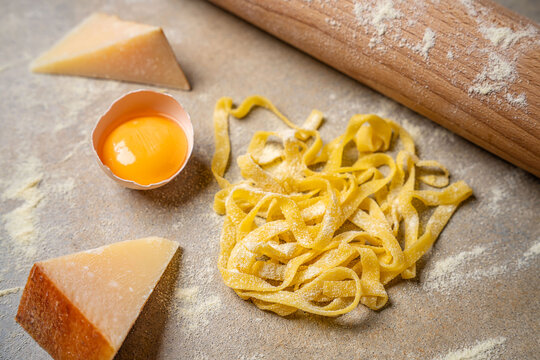 Fresh homemade pasta ingredients