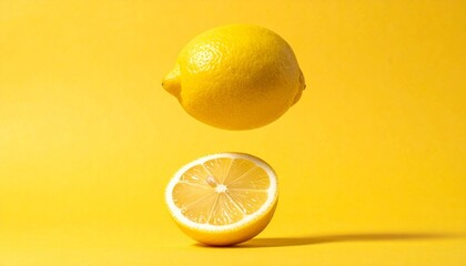 lemon on a yellow background