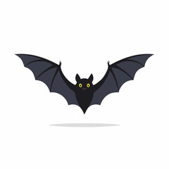 Charming bat illustration with spread wings suitable for spooky seasonal designs
